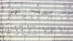 Partitura e Ludwig van Beethovenit i Sinfonisë së Nëntë premierë në 1824